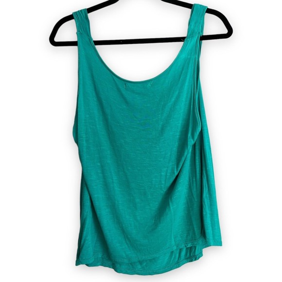 Rouge Red Women's Large Sleeveless Cowl Blouse Green Draped Tank Top L Rayon - Picture 2 of 8